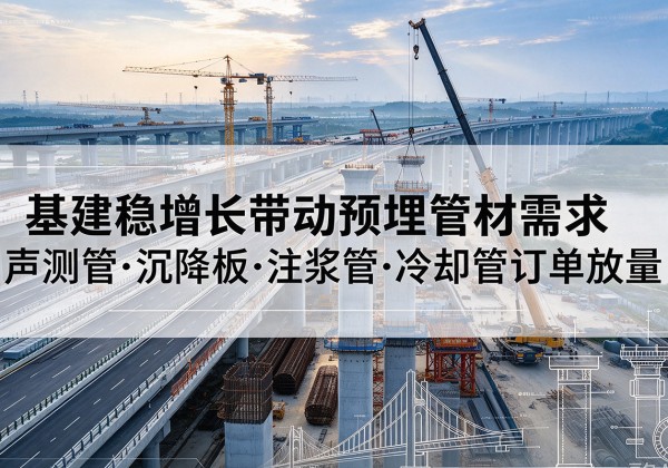 肃宁基建稳增长带动预埋监测管材需求，声测管、沉降板、注浆管订单持续放量